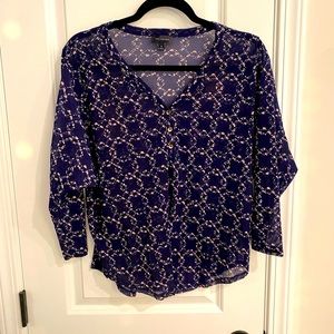 The Limited - Medium blouse (sheer) with gold button detail